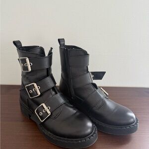 Steve Madden Black Ankle Boots with Buckles